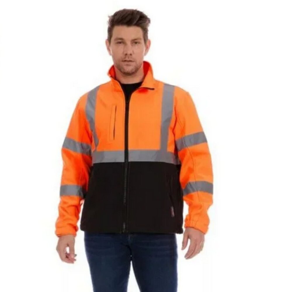 NWT! High Visibility Bass Creek Outfitters Men's Colorblock Soft Shell Jacket